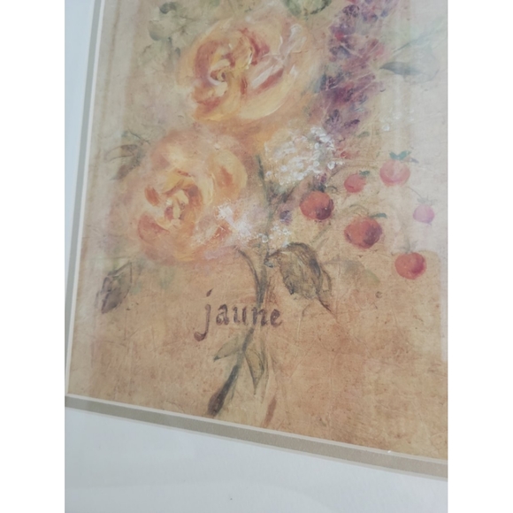 BRAND NEW 4 Piece Set: Vintage Framed French Jaune, Blanche, Rose, Paix - Picture 11 of 16
